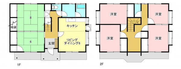 松本市大字今井、中古一戸建ての間取り画像です