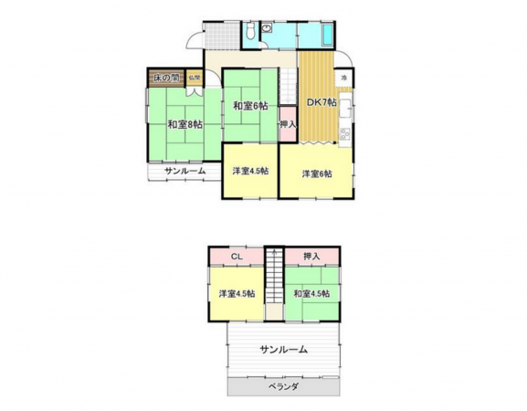 松本市波田、中古一戸建ての間取り画像です