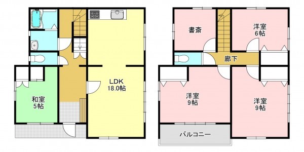 松本市波田、中古一戸建ての間取り画像です