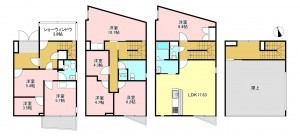 松本市高宮中、中古一戸建ての間取り画像です