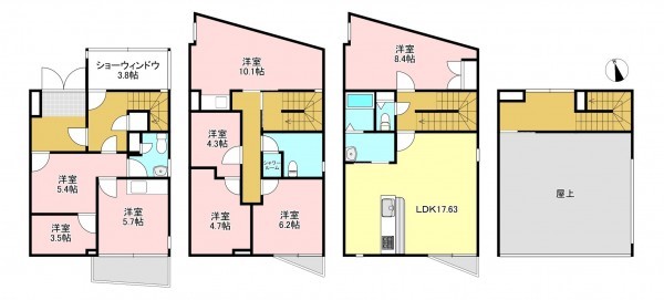 松本市高宮中、中古一戸建ての間取り画像です