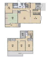 松本市大字島内、中古一戸建ての間取り画像です