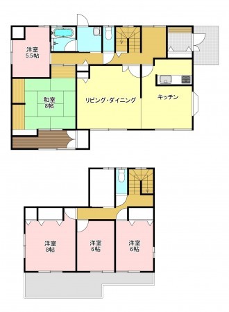 松本市大字島内、中古一戸建ての間取り画像です