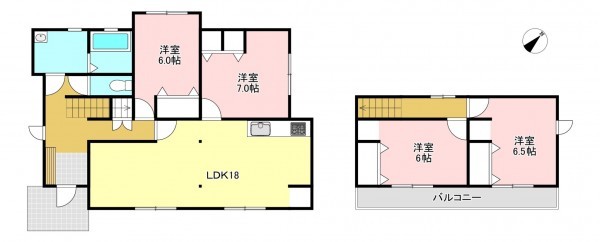 松本市並柳、中古一戸建ての間取り画像です