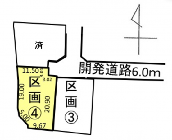 安曇野市三郷、土地の間取り画像です