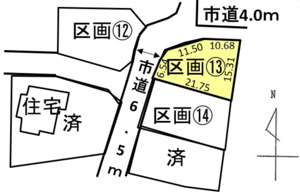 安曇野市三郷、土地の間取り画像です