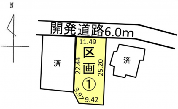 安曇野市三郷、土地の間取り画像です