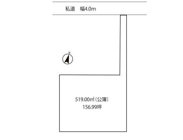安曇野市穂高、土地の間取り画像です