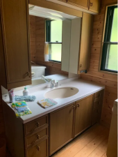 安曇野市穂高、中古一戸建ての洗面画像です