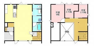 安曇野市豊科、中古一戸建ての間取り画像です