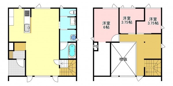 安曇野市豊科、中古一戸建ての間取り画像です