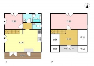 安曇野市穂高、中古一戸建ての間取り画像です
