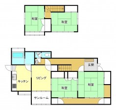 塩尻市大字塩尻町、中古一戸建ての間取り画像です