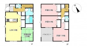 安曇野市三郷、新築一戸建ての間取り画像です