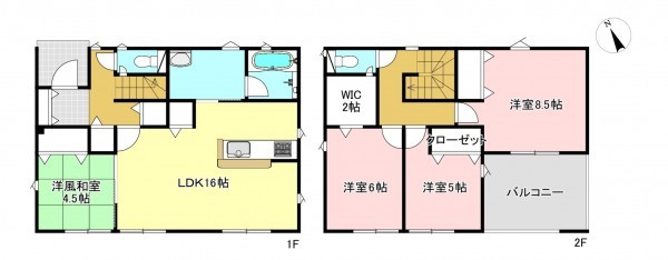 安曇野市三郷、新築一戸建ての間取り画像です