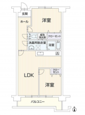松本市野溝木工、中古マンションの間取り画像です