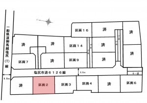 塩尻市大字洗馬、土地の間取り画像です