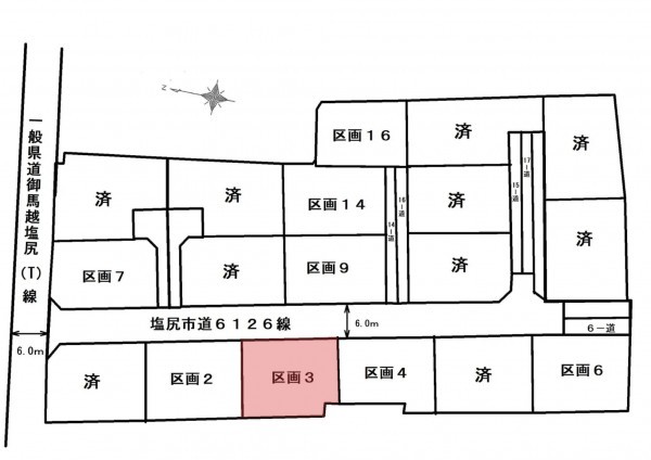 塩尻市大字洗馬、土地の間取り画像です