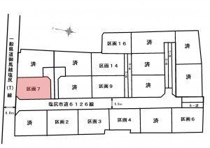 塩尻市大字洗馬、土地の間取り画像です