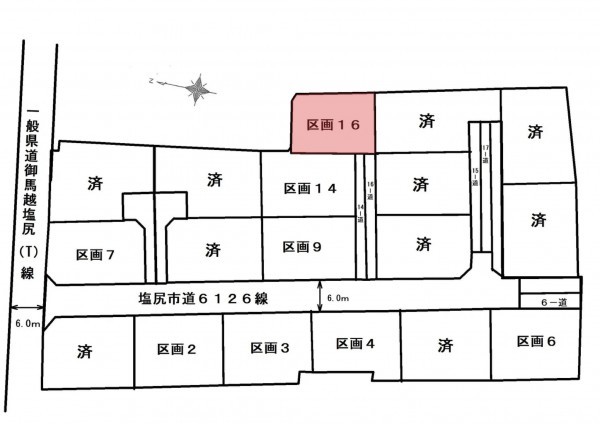 塩尻市大字洗馬、土地の間取り画像です