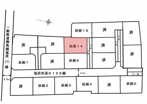 塩尻市大字洗馬、土地の間取り画像です