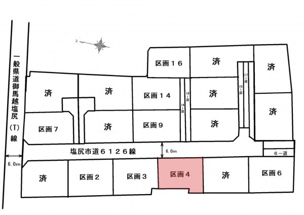 塩尻市大字洗馬、土地の間取り画像です