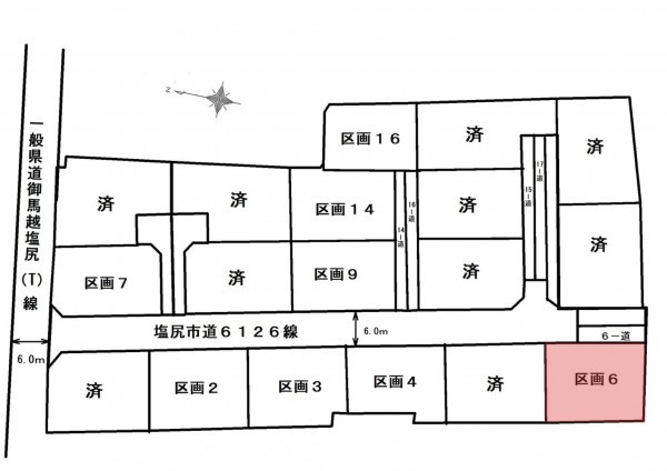 塩尻市大字洗馬、土地の間取り画像です