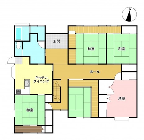 松本市波田、中古一戸建ての間取り画像です