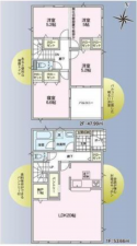 塩尻市大字塩尻町、新築一戸建ての間取り画像です