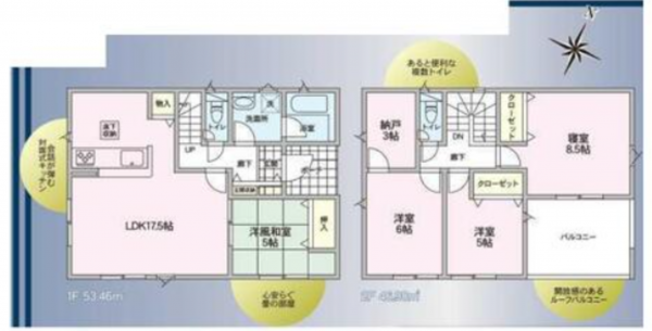 塩尻市大字塩尻町、新築一戸建ての間取り画像です