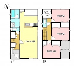 塩尻市大門、新築一戸建ての間取り画像です