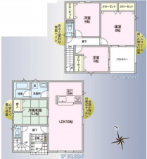 塩尻市大字広丘、新築一戸建ての間取り画像です