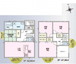 塩尻市大字広丘、新築一戸建ての間取り画像です