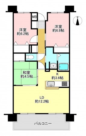 松本市出川町、中古マンションの間取り画像です