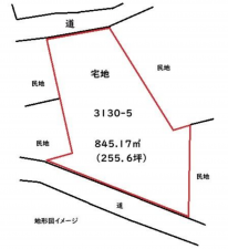 安曇野市堀金、土地の間取り画像です