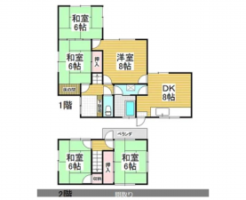 安曇野市、収益物件/住宅の間取り画像です