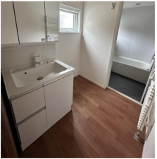 松本市村井町北、中古一戸建ての洗面画像です