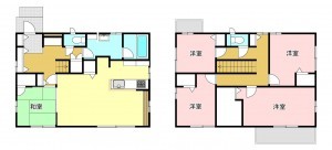 松本市大字里山辺、中古一戸建ての間取り画像です