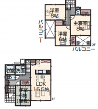 安曇野市三郷、新築一戸建ての間取り画像です