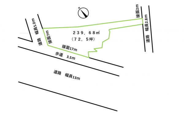 塩尻市大門、土地の間取り画像です