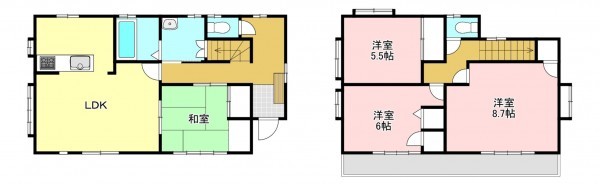 松本市大字里山辺、中古一戸建ての間取り画像です