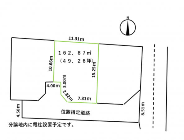 松本市出川、土地の間取り画像です