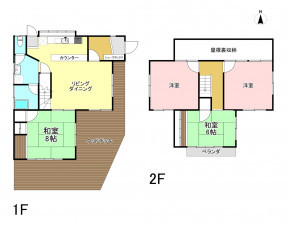 安曇野市三郷、中古一戸建ての間取り画像です