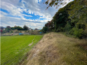 安曇野市三郷、中古一戸建ての前面道路を含む現地写真画像です