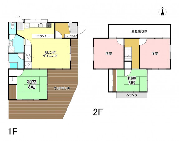 安曇野市三郷、中古一戸建ての間取り画像です
