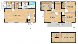 松本市大字里山辺、新築一戸建ての間取り画像です