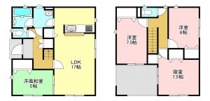 松本市波田、新築一戸建ての間取り画像です