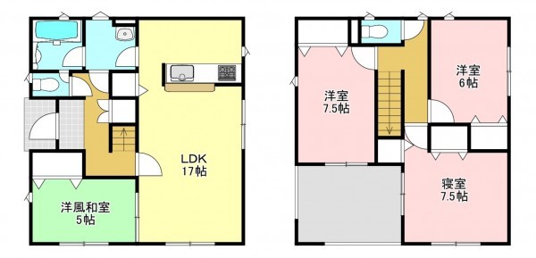 松本市波田、新築一戸建ての間取り画像です