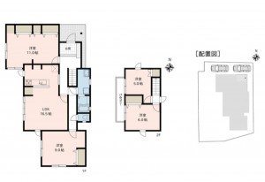 安曇野市明科、中古一戸建ての間取り画像です