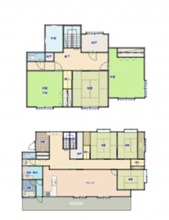 安曇野市穂高、中古一戸建ての間取り画像です